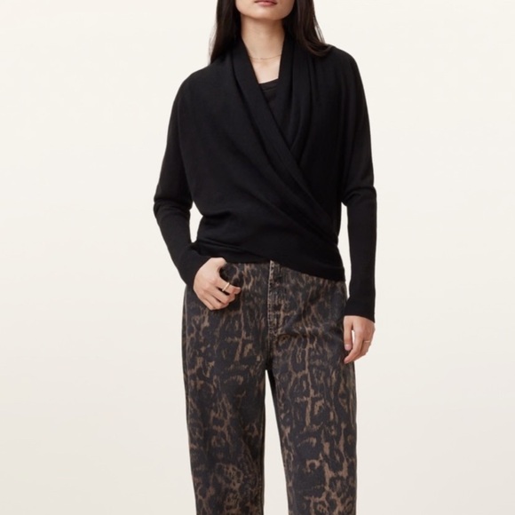 ALLSAINTS Wasson Pirate Lightweight Cardigan black, size small 1674 - Picture 1 of 9